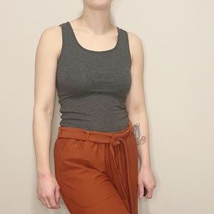 Lunya Gray Stretch Tank Top Shirt Sleep Shirt PJs